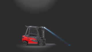 Linde BlueSpot in use on a counterbalance forklift truck. Linde BlueSpot in use on a counterbalance forklift truck.