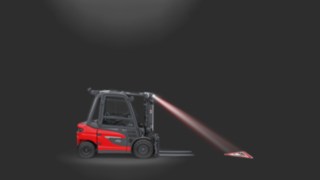 Linde TruckSpot in use on a counterbalance forklift truck. Linde TruckSpot in use on a counterbalance forklift truck.