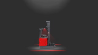 Red Warning Lines in use on a reach truck. Red Warning Lines in use on a reach truck.