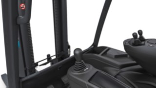 The X30 electric truck equipped with the joystick variant of the new Linde Steer Control. X30 with joystick and Linde Steer Control from Linde Material Handling